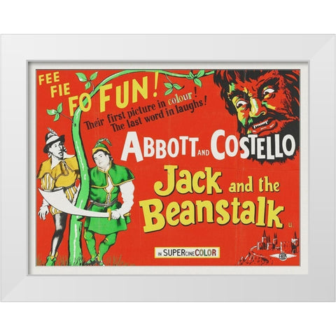 Abbott and Costello - Jack And The Beanstalk White Modern Wood Framed Art Print by Hollywood Photo Archive