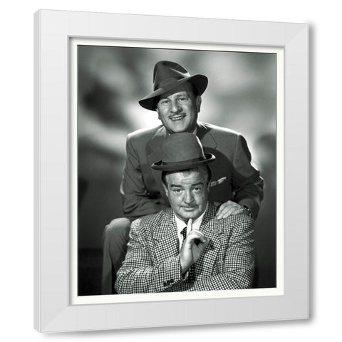 Abbott and Costello - Promotional Still White Modern Wood Framed Art Print by Hollywood Photo Archive