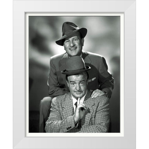 Abbott and Costello - Promotional Still White Modern Wood Framed Art Print by Hollywood Photo Archive