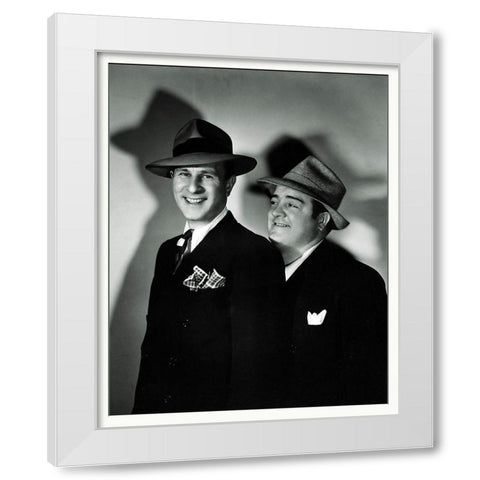 Abbott and Costello - Promotional Still White Modern Wood Framed Art Print by Hollywood Photo Archive