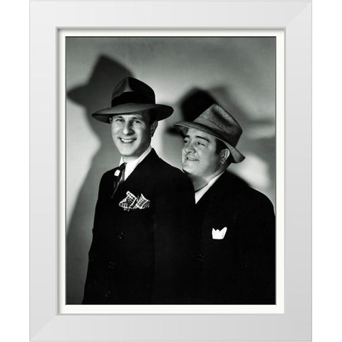 Abbott and Costello - Promotional Still White Modern Wood Framed Art Print by Hollywood Photo Archive