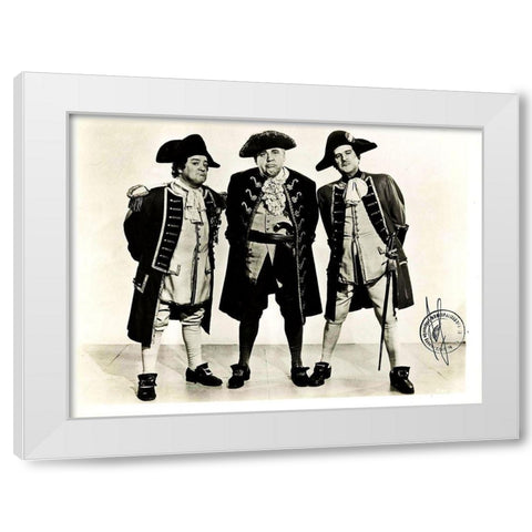 Abbott and Costello - Promotional Still  - Captain Kidd White Modern Wood Framed Art Print by Hollywood Photo Archive
