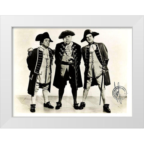 Abbott and Costello - Promotional Still  - Captain Kidd White Modern Wood Framed Art Print by Hollywood Photo Archive