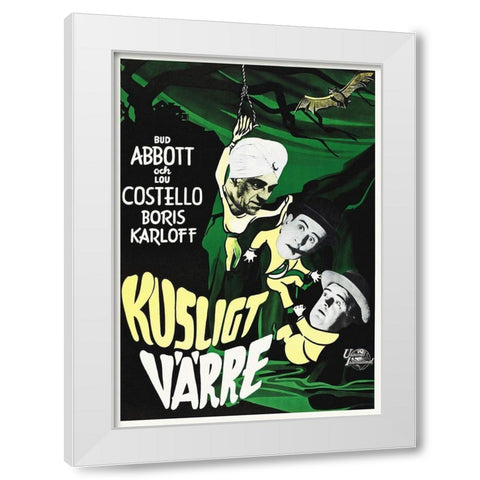 Abbott and Costello - Swedish - Meet The Killer White Modern Wood Framed Art Print by Hollywood Photo Archive