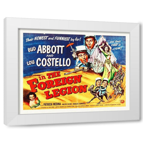 Abbott and Costello - The Foreign Legion White Modern Wood Framed Art Print by Hollywood Photo Archive