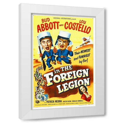 Abbott and Costello - The Foreign Legion White Modern Wood Framed Art Print by Hollywood Photo Archive