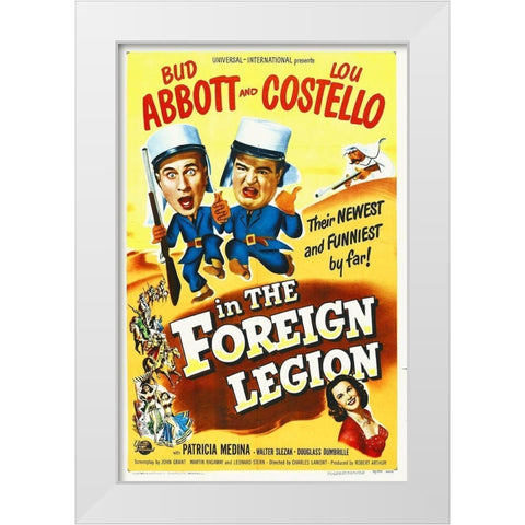 Abbott and Costello - The Foreign Legion White Modern Wood Framed Art Print by Hollywood Photo Archive