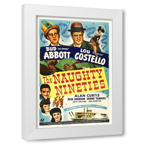 Abbott and Costello - The Naughty Nineties White Modern Wood Framed Art Print by Hollywood Photo Archive