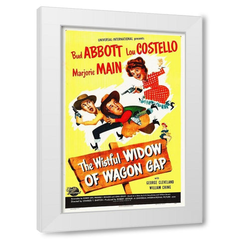 Abbott and Costello - The Wistful Widow of Wagon Gap White Modern Wood Framed Art Print by Hollywood Photo Archive