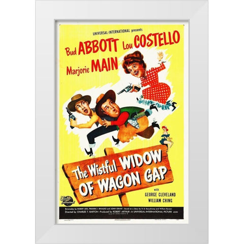 Abbott and Costello - The Wistful Widow of Wagon Gap White Modern Wood Framed Art Print by Hollywood Photo Archive