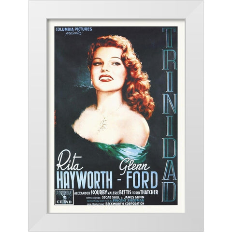 Affair In Trindad White Modern Wood Framed Art Print by Hollywood Photo Archive