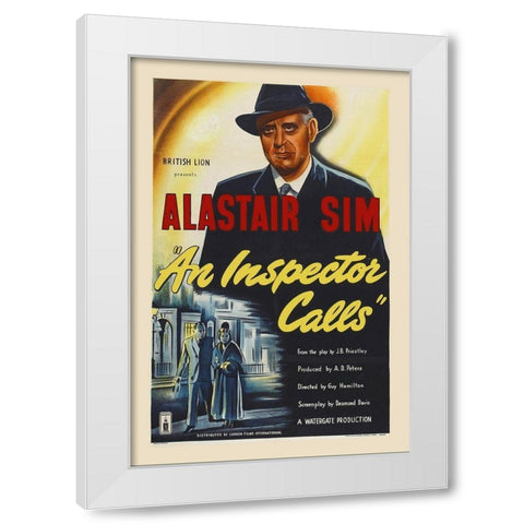 An Inspector Calls White Modern Wood Framed Art Print by Hollywood Photo Archive