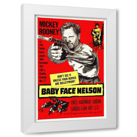 Baby Face Nelson White Modern Wood Framed Art Print by Hollywood Photo Archive