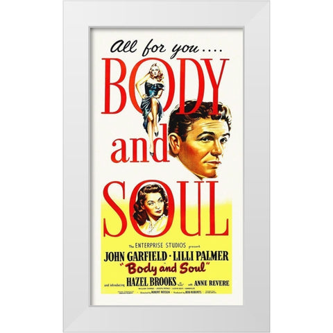 Body And Soul White Modern Wood Framed Art Print by Hollywood Photo Archive