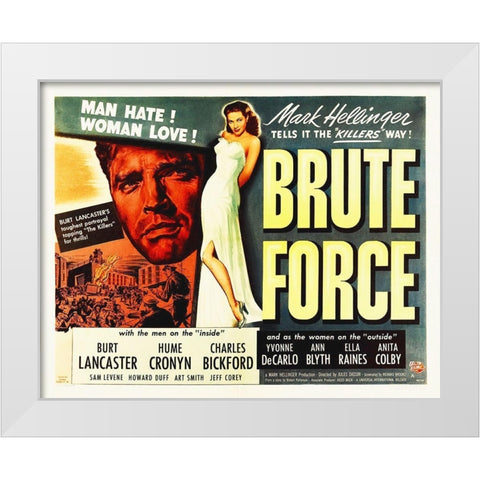 Brute Force White Modern Wood Framed Art Print by Hollywood Photo Archive