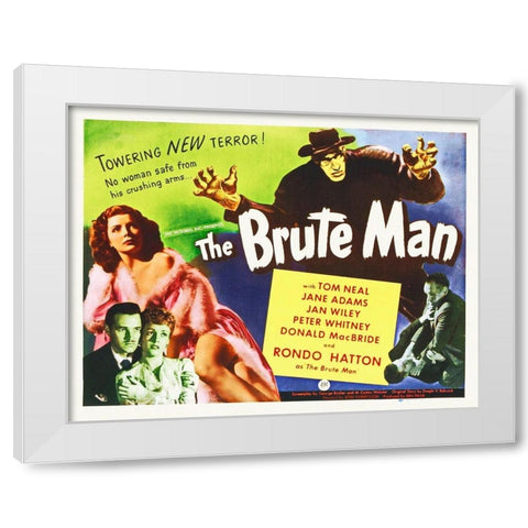Brute Man White Modern Wood Framed Art Print by Hollywood Photo Archive