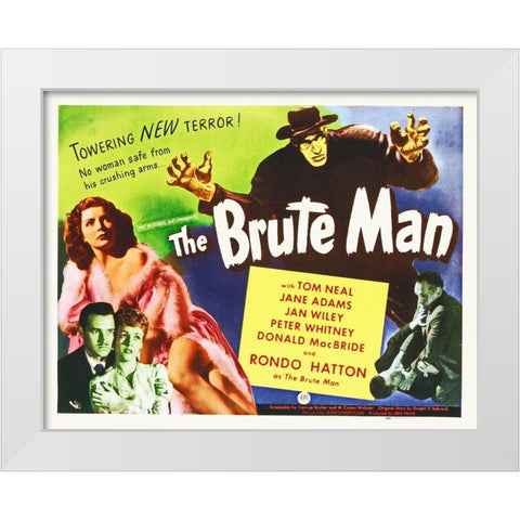 Brute Man White Modern Wood Framed Art Print by Hollywood Photo Archive