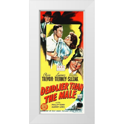 Deadlier Than The Male White Modern Wood Framed Art Print by Hollywood Photo Archive