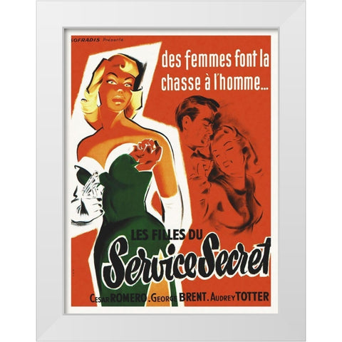 FBI Girl White Modern Wood Framed Art Print by Hollywood Photo Archive