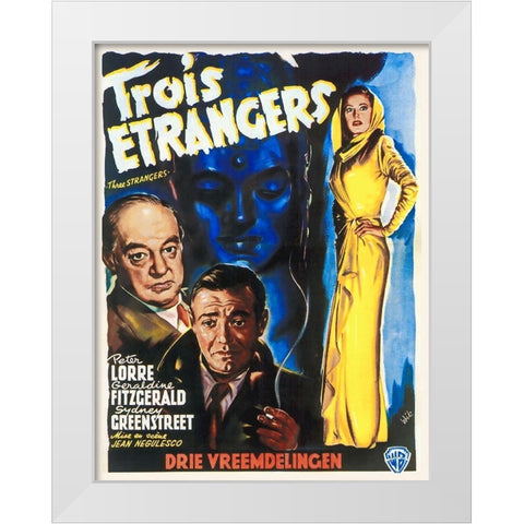 French - Three Strangers White Modern Wood Framed Art Print by Hollywood Photo Archive