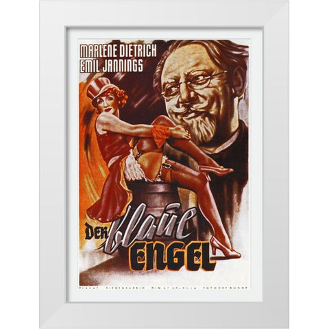 German - Blue Angel White Modern Wood Framed Art Print by Hollywood Photo Archive