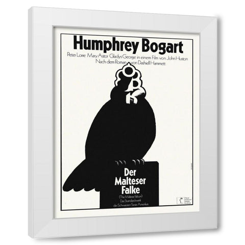 German - The Malteze Falcon White Modern Wood Framed Art Print by Hollywood Photo Archive