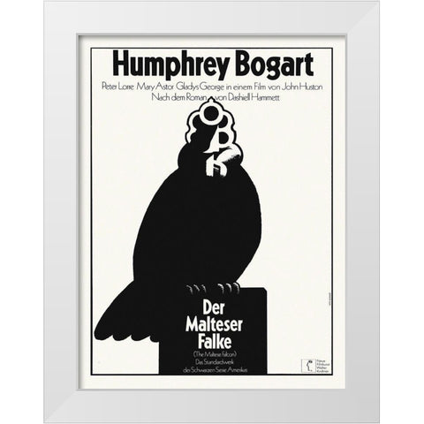 German - The Malteze Falcon White Modern Wood Framed Art Print by Hollywood Photo Archive