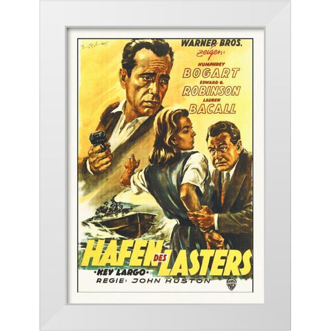 Key Largo White Modern Wood Framed Art Print by Hollywood Photo Archive