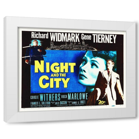Night And The City White Modern Wood Framed Art Print by Hollywood Photo Archive
