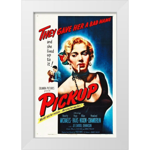 Pickup White Modern Wood Framed Art Print by Hollywood Photo Archive