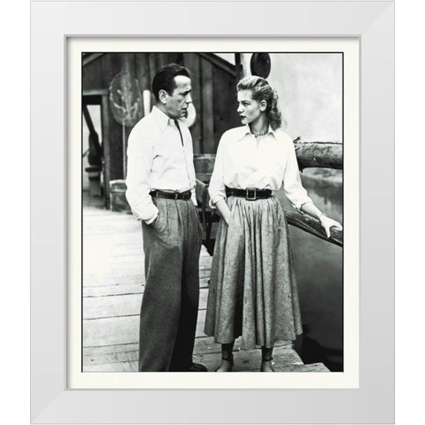 Promotional Still - Humphrey Bogart - Key Largo White Modern Wood Framed Art Print by Hollywood Photo Archive