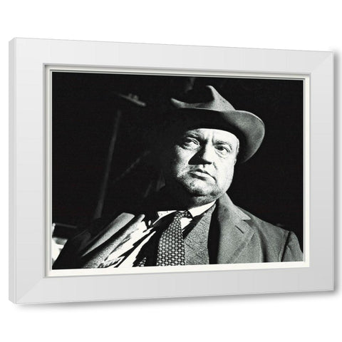 Promotional Still - Orsen Welles - A Touch of Evil White Modern Wood Framed Art Print by Hollywood Photo Archive