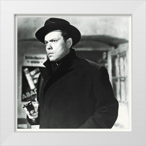 Promotional Still - Orsen Welles - The Third Man White Modern Wood Framed Art Print by Hollywood Photo Archive