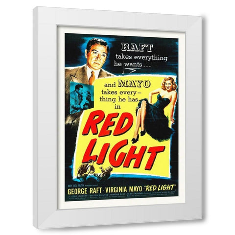 Red Light White Modern Wood Framed Art Print by Hollywood Photo Archive