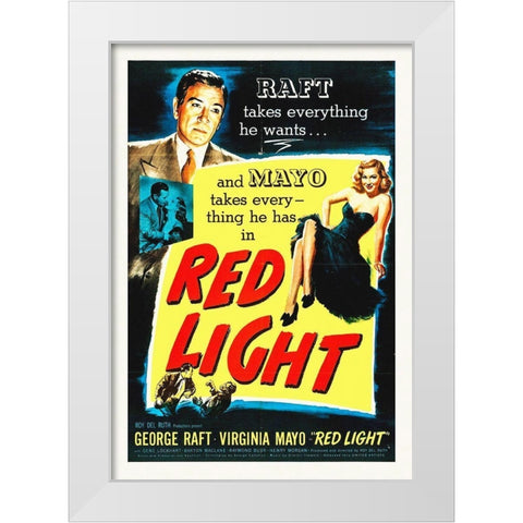 Red Light White Modern Wood Framed Art Print by Hollywood Photo Archive