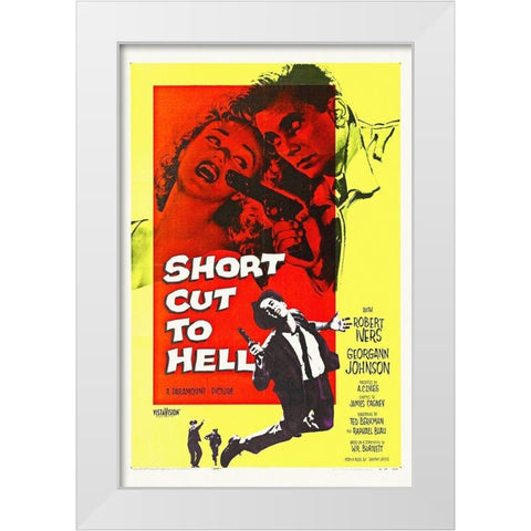 Short Cut To Hell White Modern Wood Framed Art Print by Hollywood Photo Archive