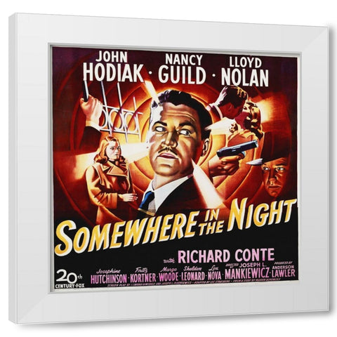 Somewhere In The Night White Modern Wood Framed Art Print by Hollywood Photo Archive