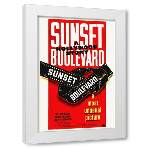 Sunset Blvd Poster White Modern Wood Framed Art Print by Hollywood Photo Archive