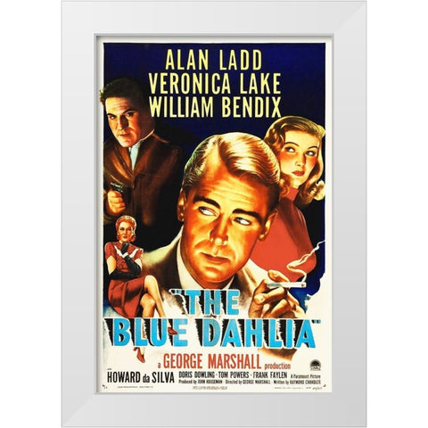The Blue Dahlia White Modern Wood Framed Art Print by Hollywood Photo Archive