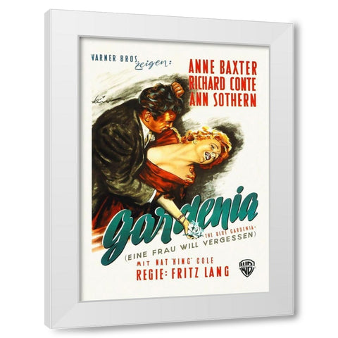 The Blue Gardenia White Modern Wood Framed Art Print by Hollywood Photo Archive