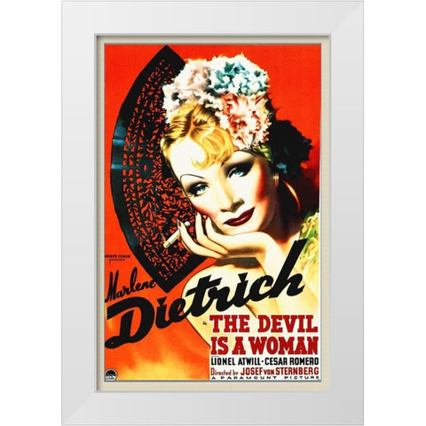The Devil Is A Woman White Modern Wood Framed Art Print by Hollywood Photo Archive
