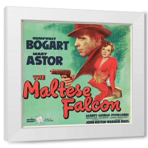 The Maltese Falcon White Modern Wood Framed Art Print by Hollywood Photo Archive