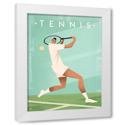 Tennis White Modern Wood Framed Art Print by Wickstrom, Martin