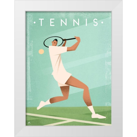 Tennis White Modern Wood Framed Art Print by Wickstrom, Martin