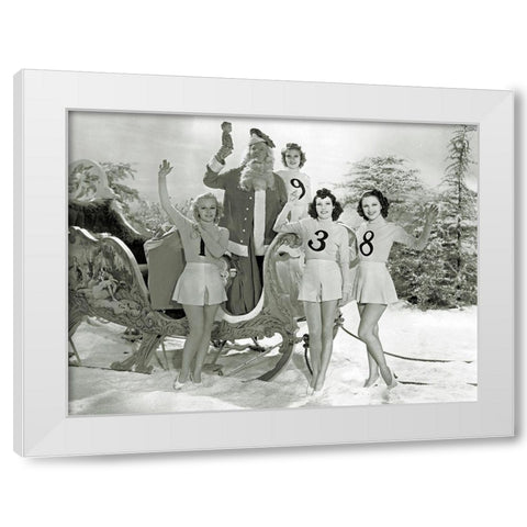 Happy New Year 1938 - W.C. Fields White Modern Wood Framed Art Print by Hollywood Photo Archive