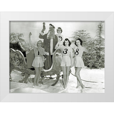 Happy New Year 1938 - W.C. Fields White Modern Wood Framed Art Print by Hollywood Photo Archive