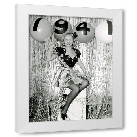 Happy New Year 1941 - Virginia Dale White Modern Wood Framed Art Print by Hollywood Photo Archive