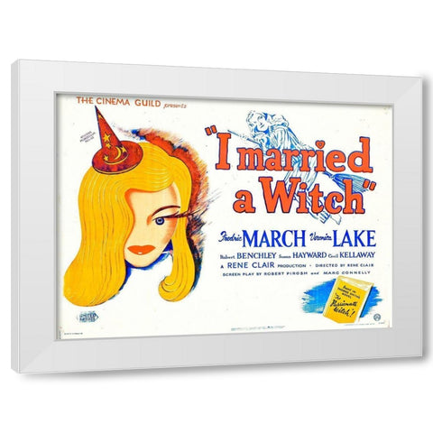 I Married a Witch - Veronica Lake White Modern Wood Framed Art Print by Hollywood Photo Archive