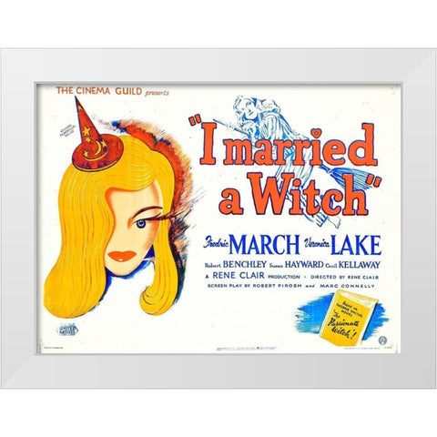 I Married a Witch - Veronica Lake White Modern Wood Framed Art Print by Hollywood Photo Archive