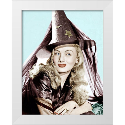 I Married a Witch - Veronica Lake White Modern Wood Framed Art Print by Hollywood Photo Archive